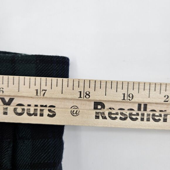 Vintage LL Bean Plaid Pants Mens 35 x 30 Green 1970s Trousers Classic Casual - Picture 5 of 15